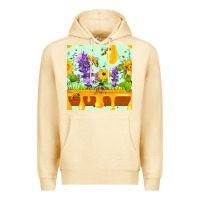 Pina Colada honeydrip bee lavender daisy sunflower seamless pa Premium Hoodie - FaDigitalArtStudio