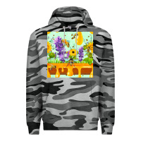 Slate Camo honeydrip bee lavender daisy sunflower seamless pa Premium Hoodie - FaDigitalArtStudio