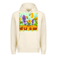 Tofu honeydrip bee lavender daisy sunflower seamless pa Premium Hoodie - FaDigitalArtStudio