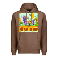 Chestnut honeydrip bee lavender daisy sunflower seamless pa Premium Hoodie - FaDigitalArtStudio
