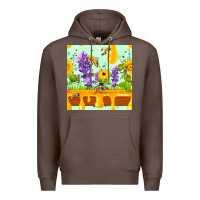 Coffee honeydrip bee lavender daisy sunflower seamless pa Premium Hoodie - FaDigitalArtStudio