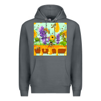 Rock honeydrip bee lavender daisy sunflower seamless pa Premium Hoodie - FaDigitalArtStudio
