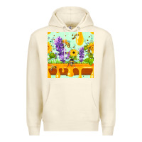 Sandshell honeydrip bee lavender daisy sunflower seamless pa Premium Hoodie - FaDigitalArtStudio