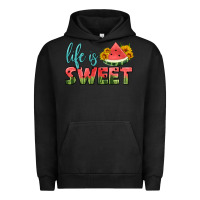 Pigment Black life is sweet Urban Hoodie - HRA Design Shop