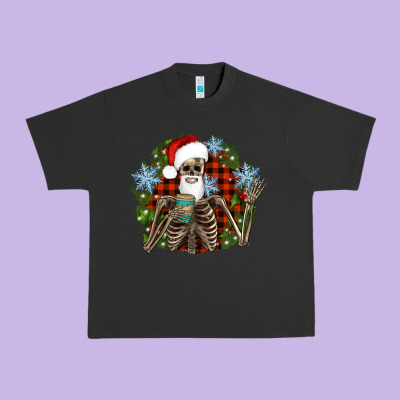 Santa Skeleton Christmas Urban Heavy Tee Designed By Artiststas