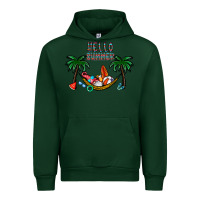 Forest Green hello summer Urban Hoodie - CowhideDigitalArt