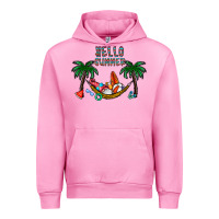 Fuchsia Pink hello summer Urban Hoodie - CowhideDigitalArt