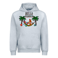Heather Grey hello summer Urban Hoodie - CowhideDigitalArt