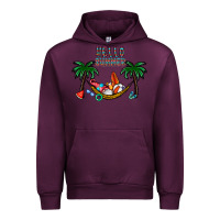 Mauve Wine hello summer Urban Hoodie - CowhideDigitalArt