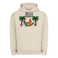 Pigment French Oak hello summer Urban Hoodie - CowhideDigitalArt