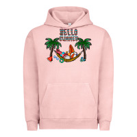 Pigment Salmon hello summer Urban Hoodie - CowhideDigitalArt