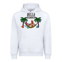 White hello summer Urban Hoodie - CowhideDigitalArt