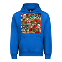 Cobalt christmas pig  aztec Urban Hoodie - FaDigitalArtStudio