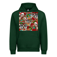 Foreset Green christmas pig  aztec Urban Hoodie - FaDigitalArtStudio