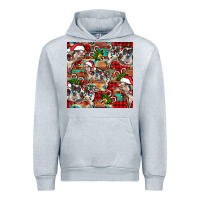 Heather Grey christmas pig  aztec Urban Hoodie - FaDigitalArtStudio
