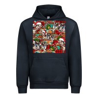 Navy christmas pig  aztec Urban Hoodie - FaDigitalArtStudio