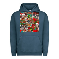 Pigment Midnight Navy christmas pig  aztec Urban Hoodie - FaDigitalArtStudio