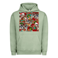 Pigment Oil Green christmas pig  aztec Urban Hoodie - FaDigitalArtStudio