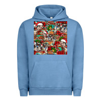 Pigment Pebble Blue christmas pig  aztec Urban Hoodie - FaDigitalArtStudio