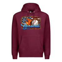 Burgundy western american flag baseball Premium Hoodie - HRA Design Shop