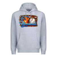 Heather Grey western american flag baseball Premium Hoodie - HRA Design Shop