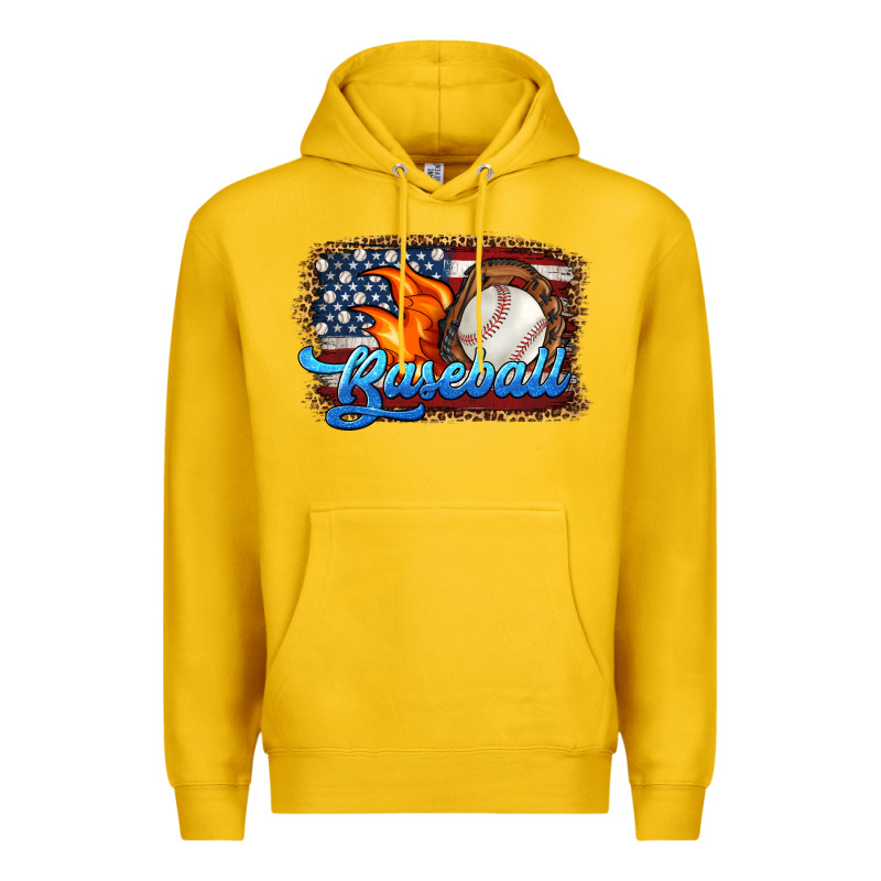 Western American Flag Baseball Premium Hoodie by HRA Design Shop | Teevron