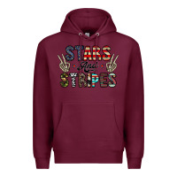Burgundy stars and stripes Premium Hoodie - CowhideDigitalArt