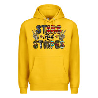 Lemon stars and stripes Premium Hoodie - CowhideDigitalArt
