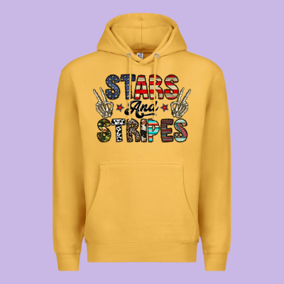 Stars And Stripes Premium Hoodie Designed By Cowhidedigitalart