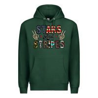 Sports Green stars and stripes Premium Hoodie - CowhideDigitalArt