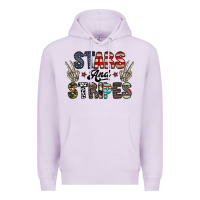 Lilac stars and stripes Premium Hoodie - CowhideDigitalArt