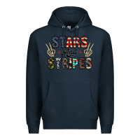 Navy stars and stripes Premium Hoodie - CowhideDigitalArt