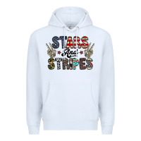 White stars and stripes Premium Hoodie - CowhideDigitalArt