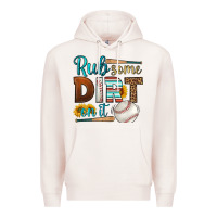 Pale Pink rub some dirt on it baseball Premium Hoodie - HRA Design Shop