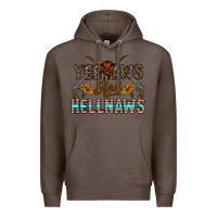 Coffee yeehaws and hellnaws Premium Hoodie - CowhideDigitalArt