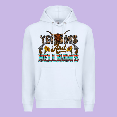 Yeehaws And Hellnaws Premium Hoodie Designed By Cowhidedigitalart