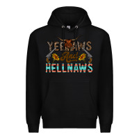 Black yeehaws and hellnaws Premium Hoodie - CowhideDigitalArt