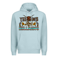 Blue Mist yeehaws and hellnaws Premium Hoodie - CowhideDigitalArt