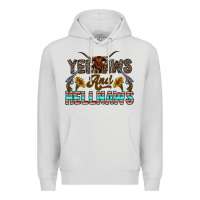 Dove Grey yeehaws and hellnaws Premium Hoodie - CowhideDigitalArt