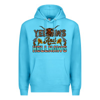 Ocean Blue yeehaws and hellnaws Premium Hoodie - CowhideDigitalArt