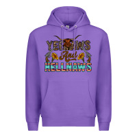 Purple yeehaws and hellnaws Premium Hoodie - CowhideDigitalArt