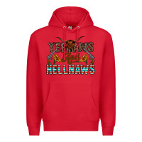 Red yeehaws and hellnaws Premium Hoodie - CowhideDigitalArt