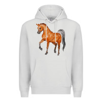Dove Grey horse Premium Hoodie - FaDigitalArtStudio