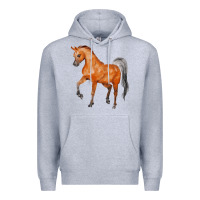 Heather Grey horse Premium Hoodie - FaDigitalArtStudio