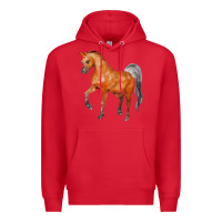Red horse Premium Hoodie - FaDigitalArtStudio