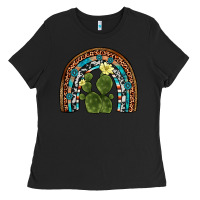 Black cactus gemstone rainbow Ladies Tee - Artiststas