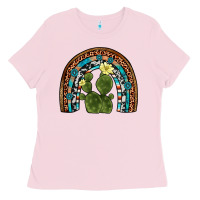 Bubblegum Pink cactus gemstone rainbow Ladies Tee - Artiststas