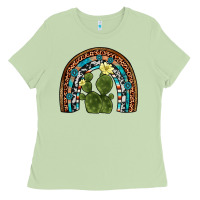 Matcha cactus gemstone rainbow Ladies Tee - Artiststas