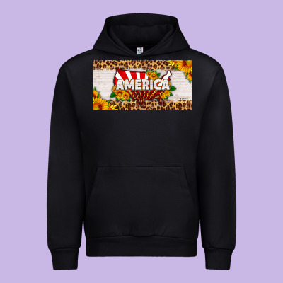 America Map Sunflower License Plate Urban Hoodie Designed By Hra Design Shop
