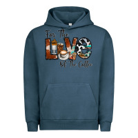 Pigment Midnight Navy for the love of the coffe Urban Hoodie - CowhideDigitalArt